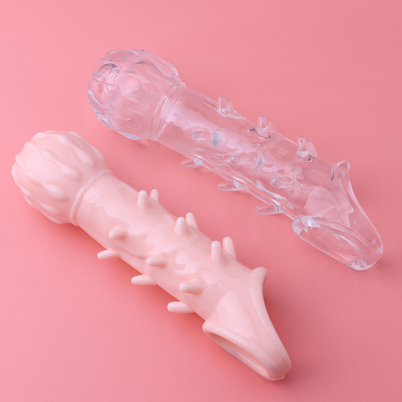 Triple-Set Textured Sleeve Kit with Crystal Spikes, TPE, Manual Control — detail image 2