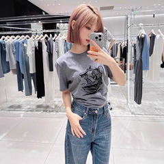 2025秋新品MO短袖T恤卡通老鼠联名系列抗菌防螨棉质上衣女