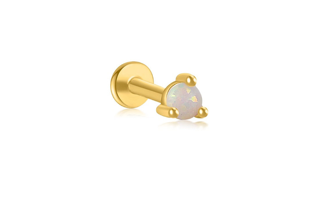 All Seasons Season 1 Piece 925 Sterling Silver Geometric Round Opal Ear Studs