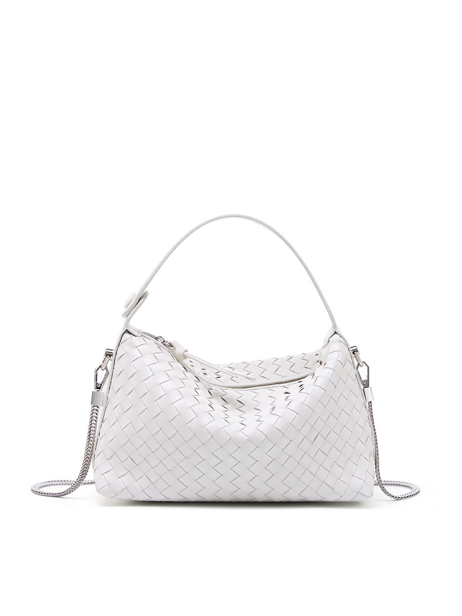 2025 New Niche Genuine Leather Woven Dumpling Bag Sheepskin Chain Crossbody Bag Women's Pillow Bag Handbag - Thumbnail 8