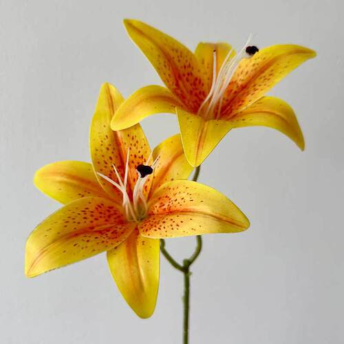 Double-headed lily simulation flower wedding wedding decoration flower material film fake flower path lead flower arrangement living room decoration