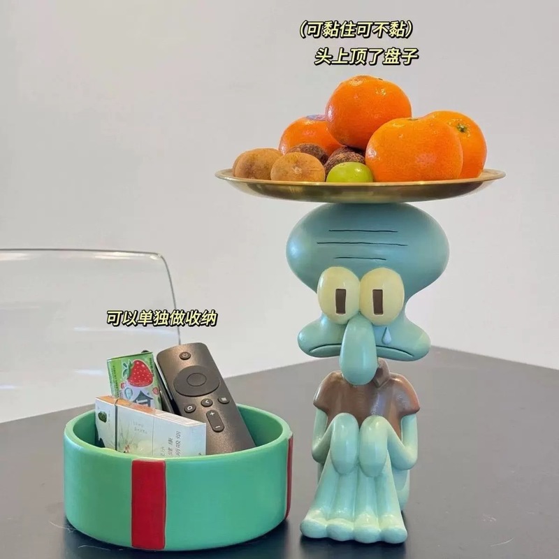 Squidwardトレイ、Squidwardフルーツジュエリー収納トレイ、Squidwardペンホルダー、キッチンバスルームペーパーホルダーギフト|undefined