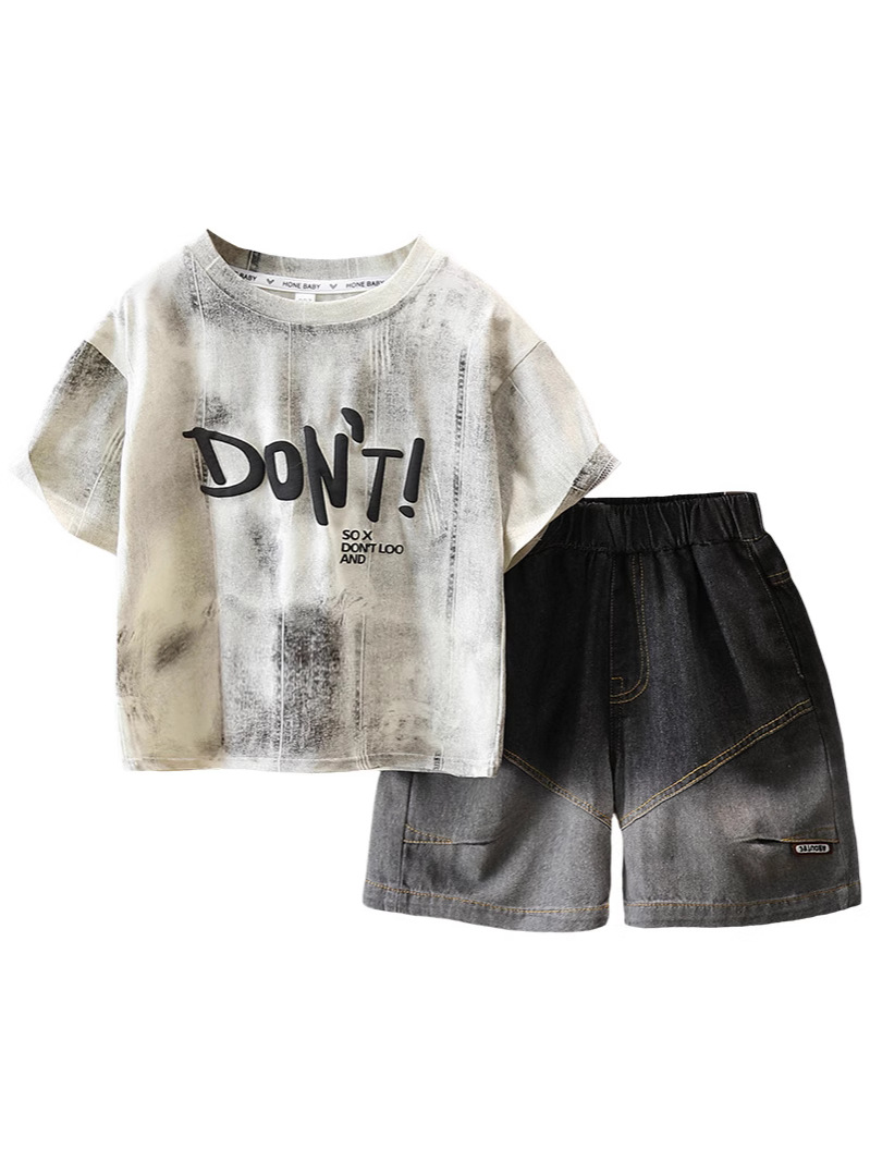 Conjunto de Verano para Niños 7226, Moda 2026, Ropa Infantil Estilo Coreano, Camiseta de Manga Corta, Estilo Veraniego, Conjunto de Dos Piezas, Popular en Internet