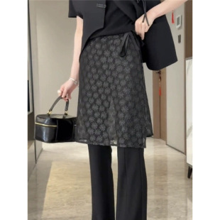 New Layered Butt Curtain Skirt, High-End Niche Design, Korean Retro Lace A-Line Skirt for Hot Girls