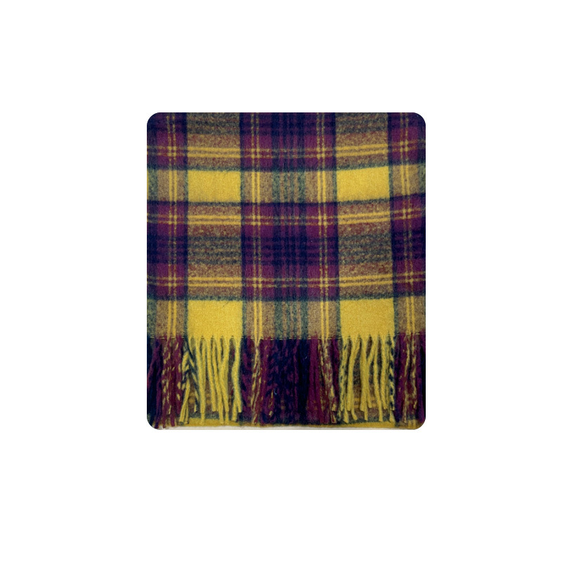Kaschmirschal im Retro-Design mit kariertem Farbton und Fransen, für den Winter für Damen, verleiht weicher Latzschal eine besondere Note_voghion.com