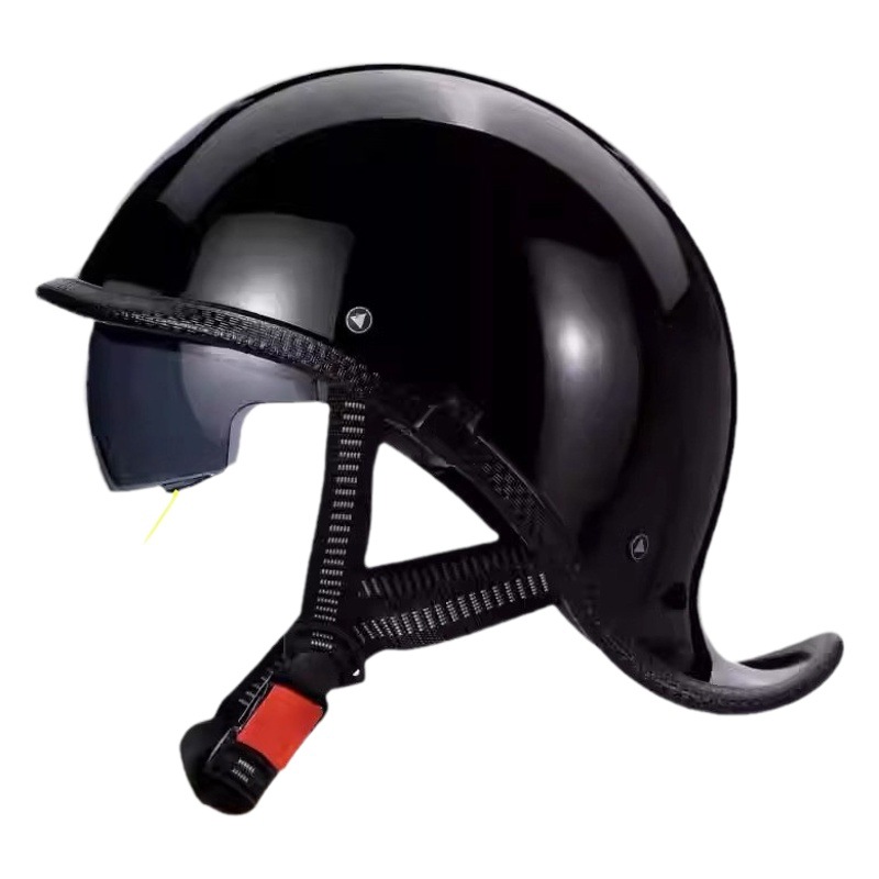 Casco de motocicleta eléctrico Casco de media casco retro para hombres y mujeres Casco de cuchara de personalidad Casco de motocicleta Casco de batería eléctrica de verano