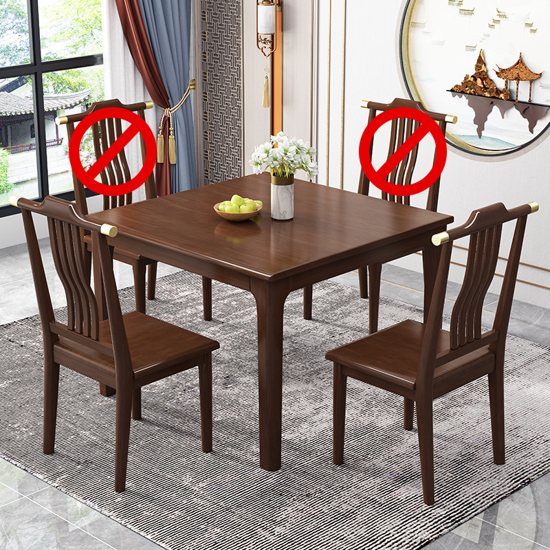 Mesa de comedor de madera maciza cuadrada pequeño apartamento casa pequeña mesa cuadrada moderna mesa de madera de ocio chino sala de alquiler pequeña mesa de té