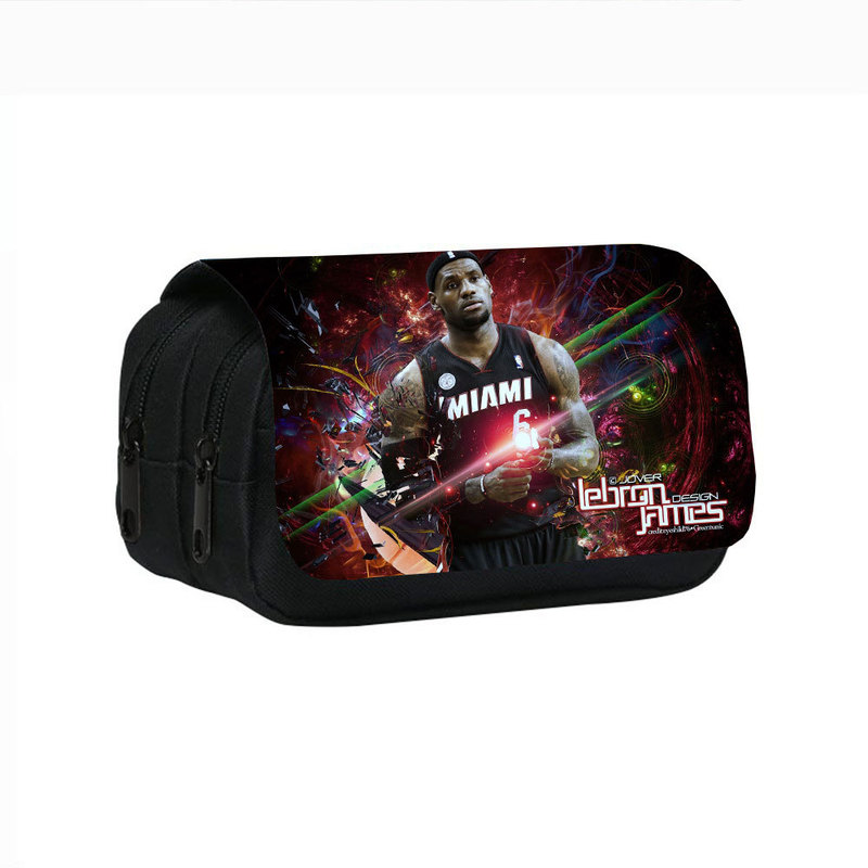 Factory Wholesale Lebron James Printed Double-Layer Pencil Case Lebron James Stationery Bag for Primary and Secondary School Students Factory Wholesale Lebron James Printed Double-Layer Pencil Case Lebron James Stationery Bag for Primary and Secondary School Students