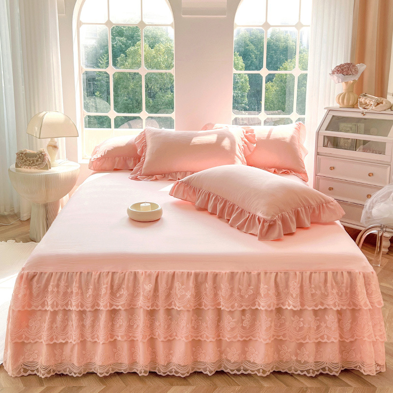 Lace bed skirt single piece lace bed skirt bedspread mattress protector dustproof bed set bedding gift wholesale