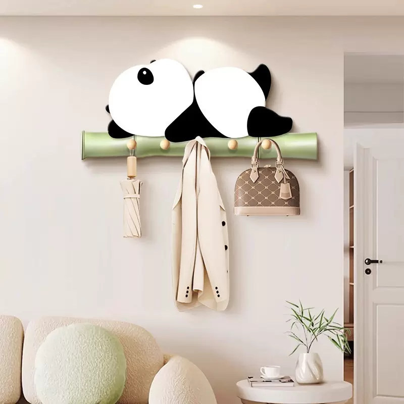 奶油风玄关装饰挂钩电视墙衣帽钩打孔挂架入户门钥匙收纳墙壁挂饰