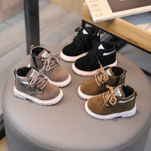 男童英伦风马丁靴2024秋冬儿童软底防滑单靴女童时尚百搭休闲短靴