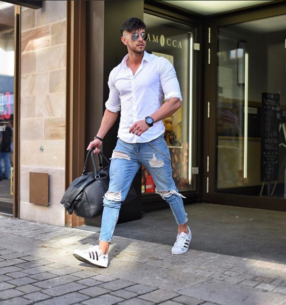 Nuevo otoño 2020 pantalones vaqueros europeos y americanos para hombres pantalones desgastados transfronterizos moda urbana apretada cintura media deportes