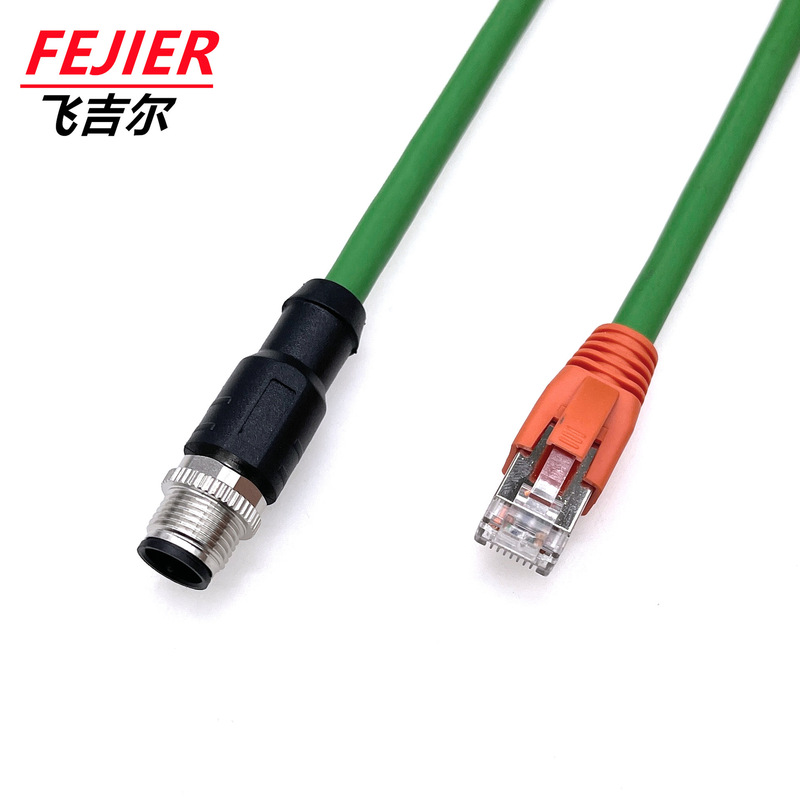 M12 to Rj45 Aviation Plug 4-Core D-Type Shielded Network Cable Switch Protocol Network Cable Cat5E Cat6 M12 to Rj45 Aviation Plug 4-Core D-Type Shielded Network Cable Switch Protocol Network Cable Cat5E Cat6