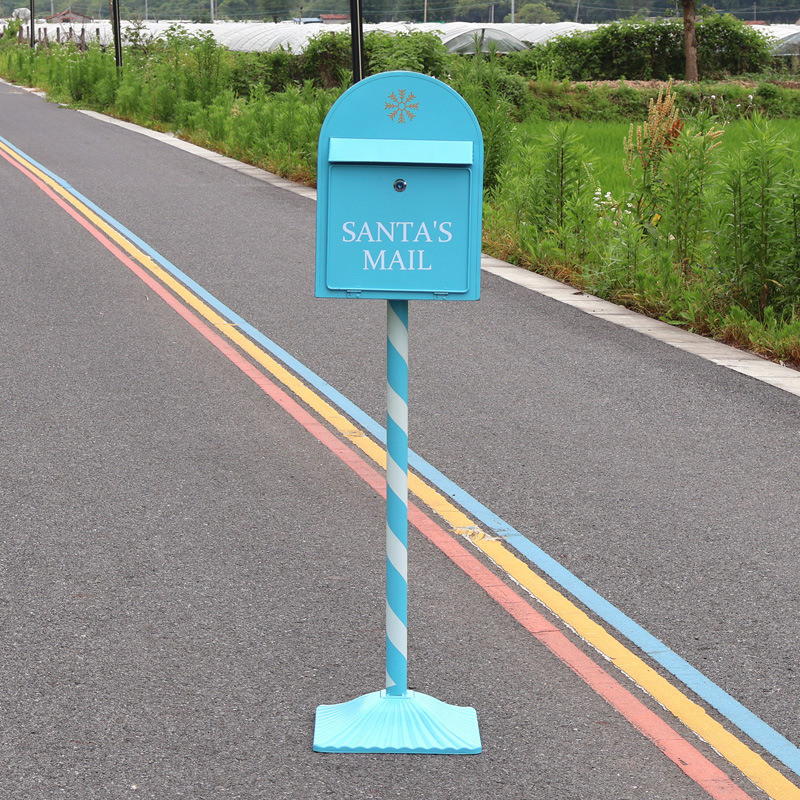 Caja de correo de hierro forjado retro europea modelo de caja de correo de opinión al aire libre a prueba de lluvia con cerradura caja de correo de periódicos accesorios de decoración roja en línea image 17