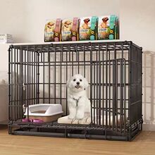 狗笼子小型犬中型犬泰迪博美家用室内带厕所折叠加密特价宠物狗笼