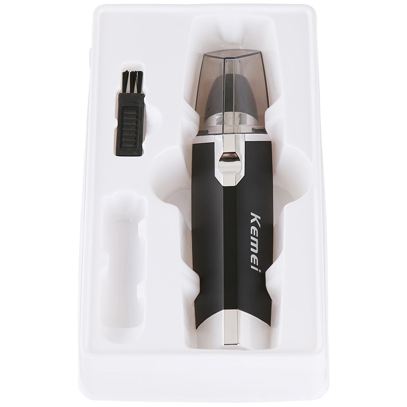 Recortador de vello nasal eléctrico Kemei KEMEI KM-6512, recortador de vello nasal a pilas, limpiador de nariz, venta al por mayor