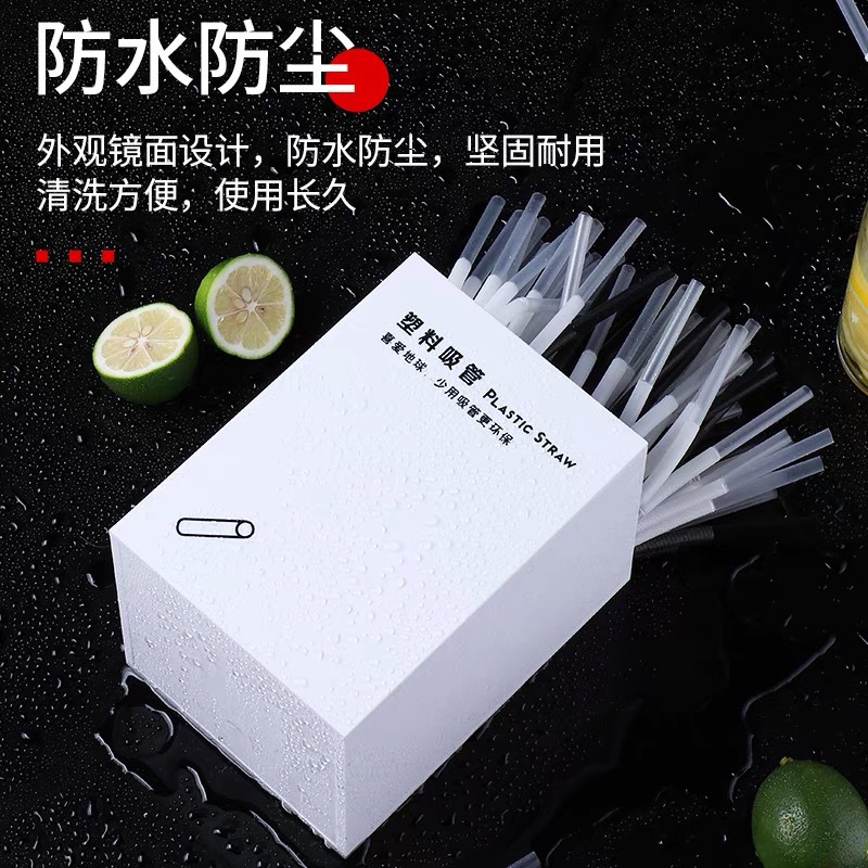 Caja de almacenamiento de toallas de papel de acero inoxidable caja de paja de madera con el mismo juego de tazas de cinco piezas caja de té de leche comercial