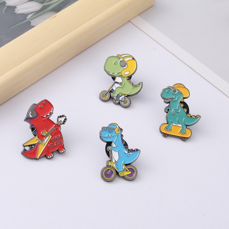 All Seasons Season Cartoon Style Pin Dinosaur Alloy Stoving Varnish Unisex Brooches