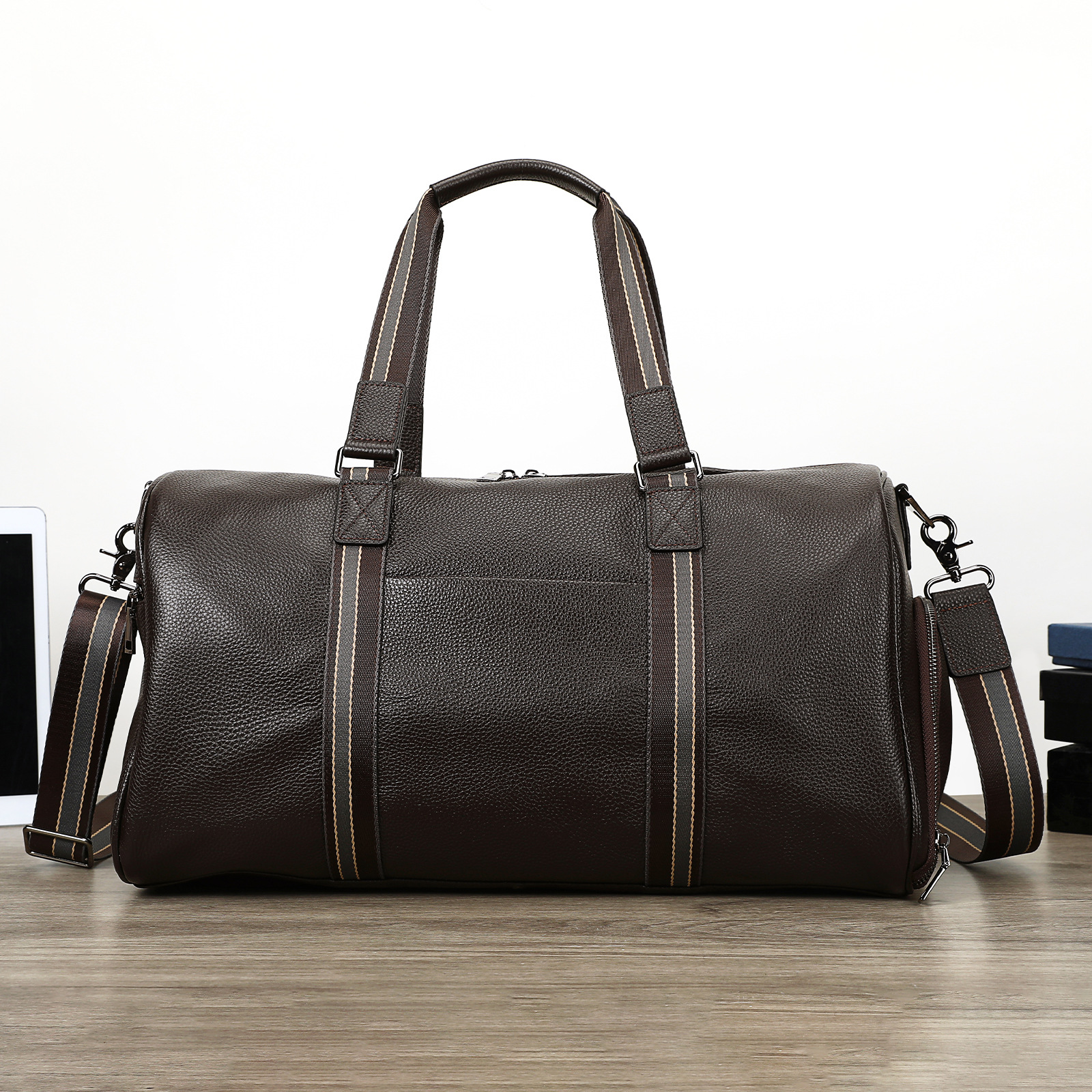 Malunte Large Capacity Genuine Leather Luggage Bag New Multifunctional Shoulder Travel Bag Cowhide Shoulder Bag Wholesale - Thumbnail 7