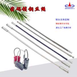密码锁钢丝绳海关锁tsa专用锁绳透明跨境挂锁钢丝包胶绳定制