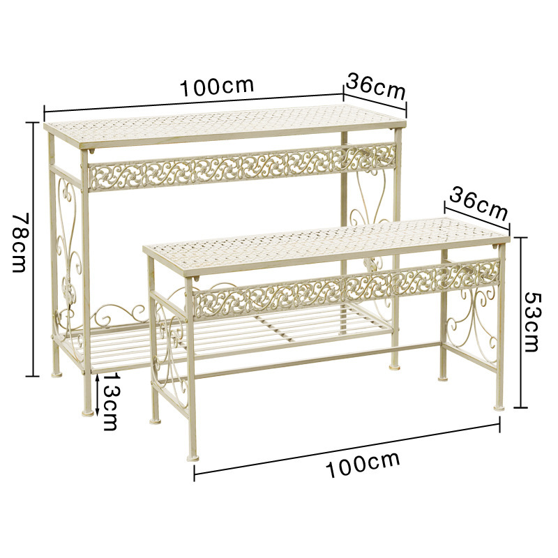 Wholesale Old Iron Flower Stand Outdoor Courtyard Multi-Layer Storage Rack Balcony Floor-Standing Garden Stepped Flower Pot Holder