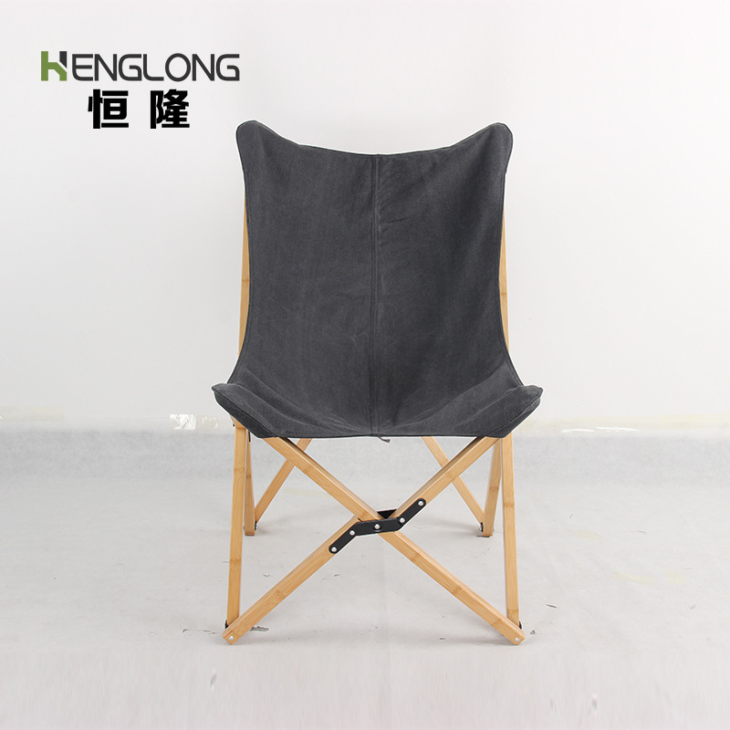 Outdoor folding butterfly chair Bamboo and wood -making portable…