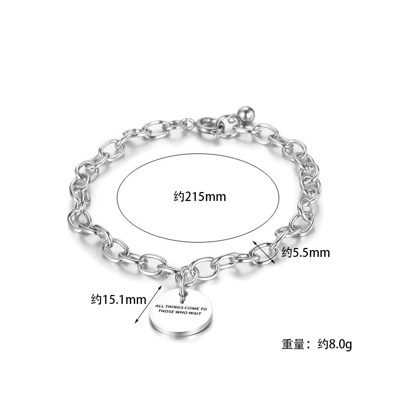 Imi Titanium Steel Circle سوار الأبجدية سلسلة أزياء بسيطة للرجال والنساء display picture 1