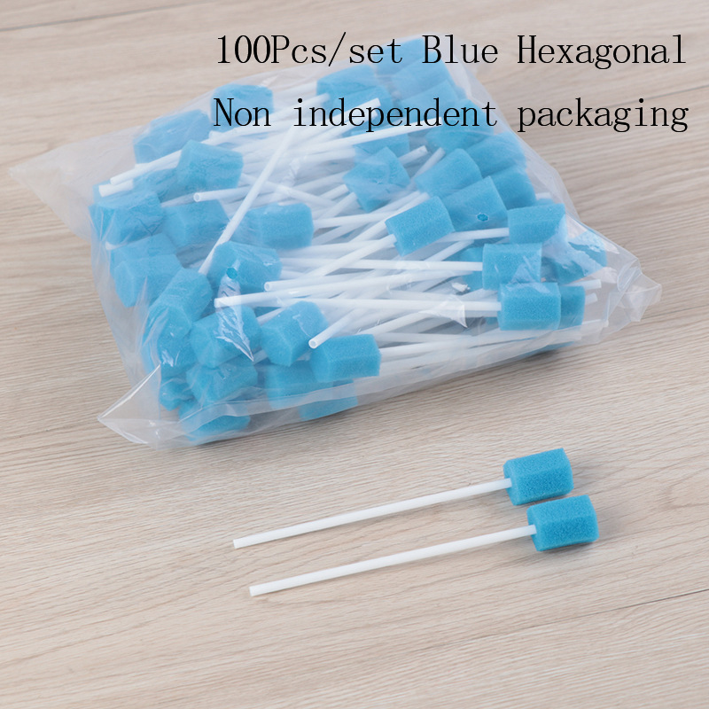 in stock disposable cleaning care sponge stick oral sponge stick dental cleaning sponge brush (100/bag