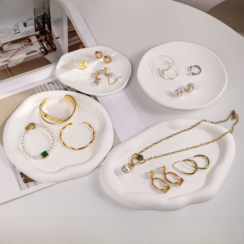ins jewelry tray white plaster storage tray jewelry jewelry display props photo props atmosphere decoration 