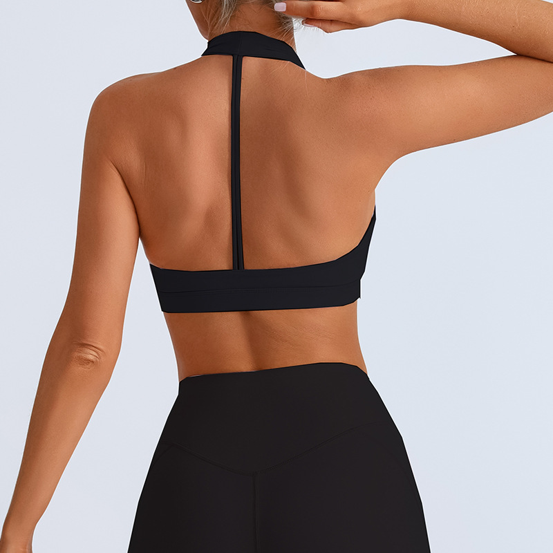 Sujetador de fitness deportivo europeo y americano transfronterizo para mujer con almohadilla para el pecho, espalda hermosa, chaleco de entrenamiento de carrera de yoga de secado rápido de alta elasticidad, bra