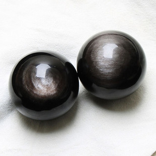 Manufacturer's Natural Silver Obsidian Ball Ornaments Crystal Ball Polished Ore Home Entrance Feng Shui Ball Specimen Decorations