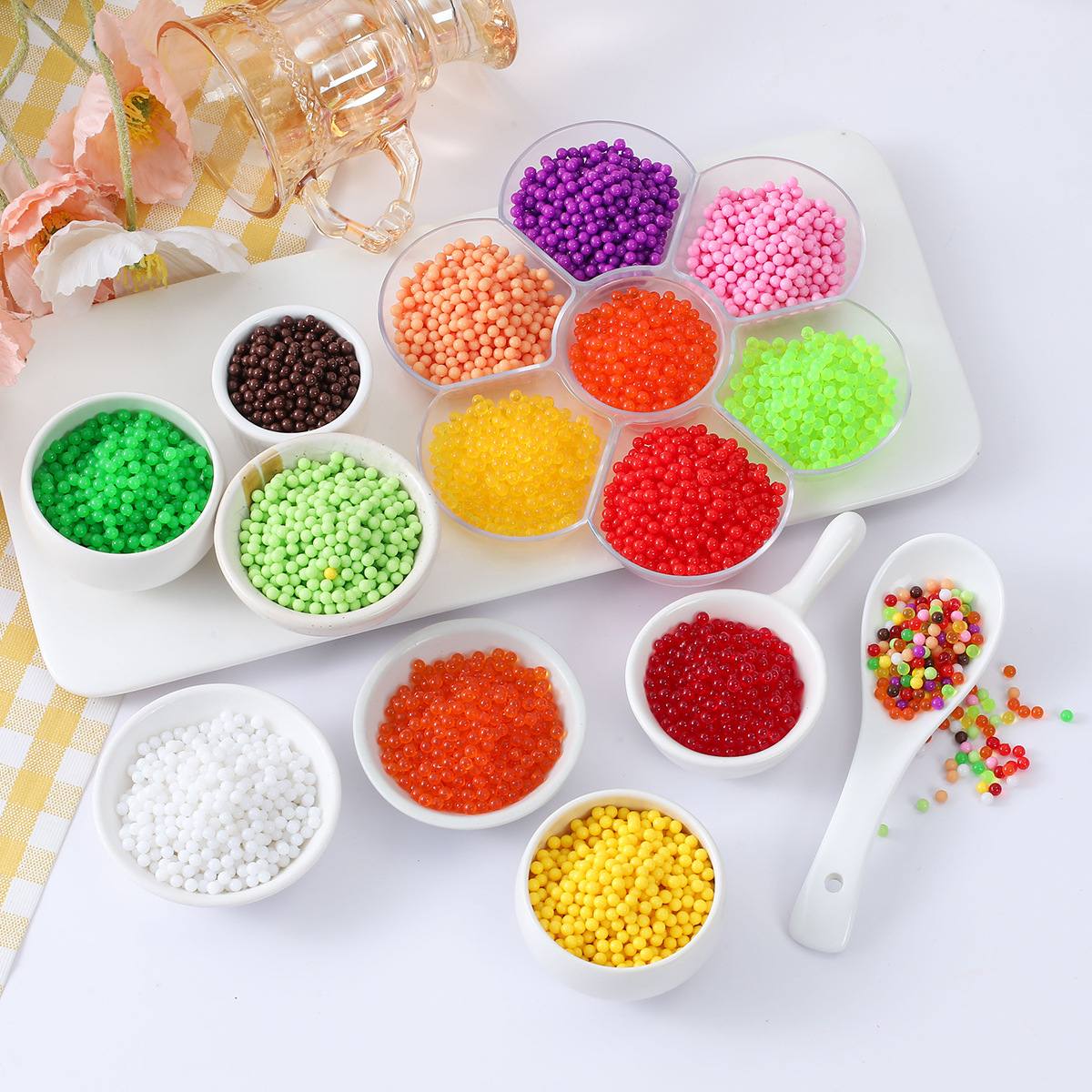 Miniature Food Toy DIY Materials Handmade Non-Porous Mini Taro Balls, Glutinous Rice Balls, Caviar, Sago Pudding, Realistic Food Decorations