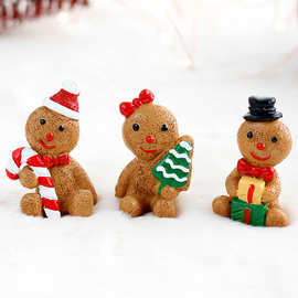 跨境新品 圣诞节装饰品 3个可爱姜饼人套装 圣诞家居派对摆件