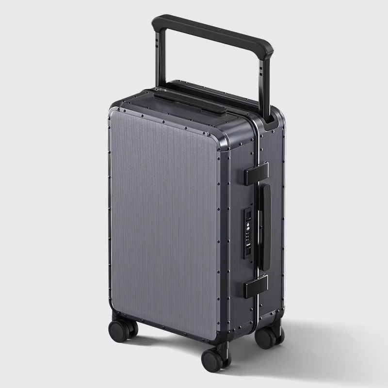 新しい全アルミニウムマグネシウム合金スーツケースメンズメタル 20inch ビジネス搭乗ワイドトロリー大容量トラベルコードボックス|undefined