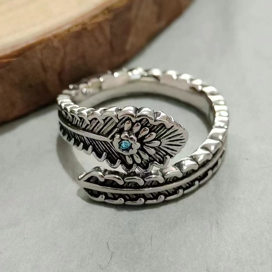 Vintage thailändska silverringar med zirkon för herr och dam_voghion.com