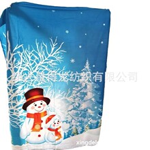 北欧轻奢四季款双面绒圣诞毯卡通印花圣诞老人沙发毯家居沙发毯子