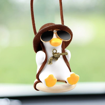 Car Rearview Mirror Pendant Pendant | Car hanging - gun-duck-figure