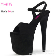 20cm欧美钢管舞鞋百搭鱼嘴宴会恨天高车展走秀夜场演出高跟凉鞋女