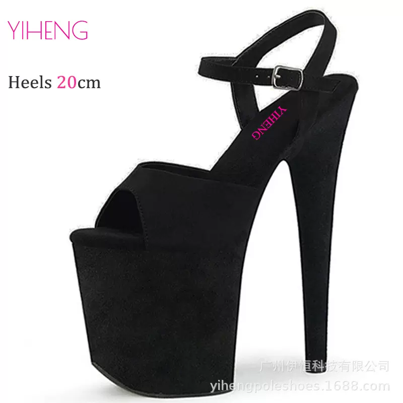 20cm欧美钢管舞鞋百搭鱼嘴宴会恨天高车展走秀夜场演出高跟凉鞋女