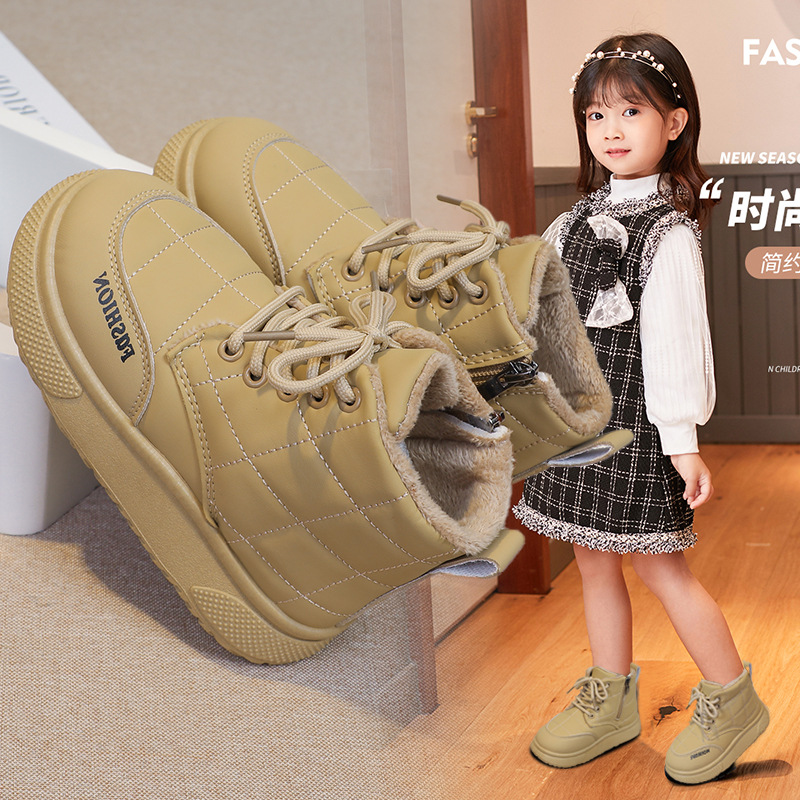 Botas de niñas 2025 invierno nuevo niño botas de algodón de nieve botas calientes para niños botas Martin