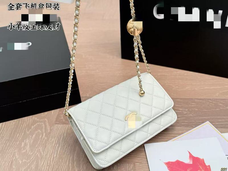包包女高级感时尚百搭菱格链条小方包小金球单肩女包小香风斜挎包|undefined