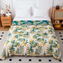 批发棉纱布毛巾被加大加厚柔软全棉盖毯透气沙发巾盖毯亚马逊跨境