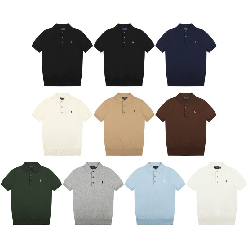 Aa26 New Model Rl Pony Logo Embroidery Classic Versatile Unisex Fine Knit Short-Sleeve Polo Shirt~Can Be Scanned for Code Aa26 New Model Rl Pony Logo Embroidery Classic Versatile Unisex Fine Knit Short-Sleeve Polo Shirt~Can Be Scanned for Code