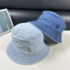 经典牛仔款字母ck帽刺绣男女士春夏季遮阳可调节弯檐棒球帽渔夫帽