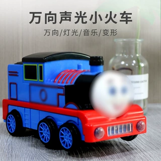 抖音同款儿童电动自动变形小火车万向灯光音乐机器人玩具地摊批发