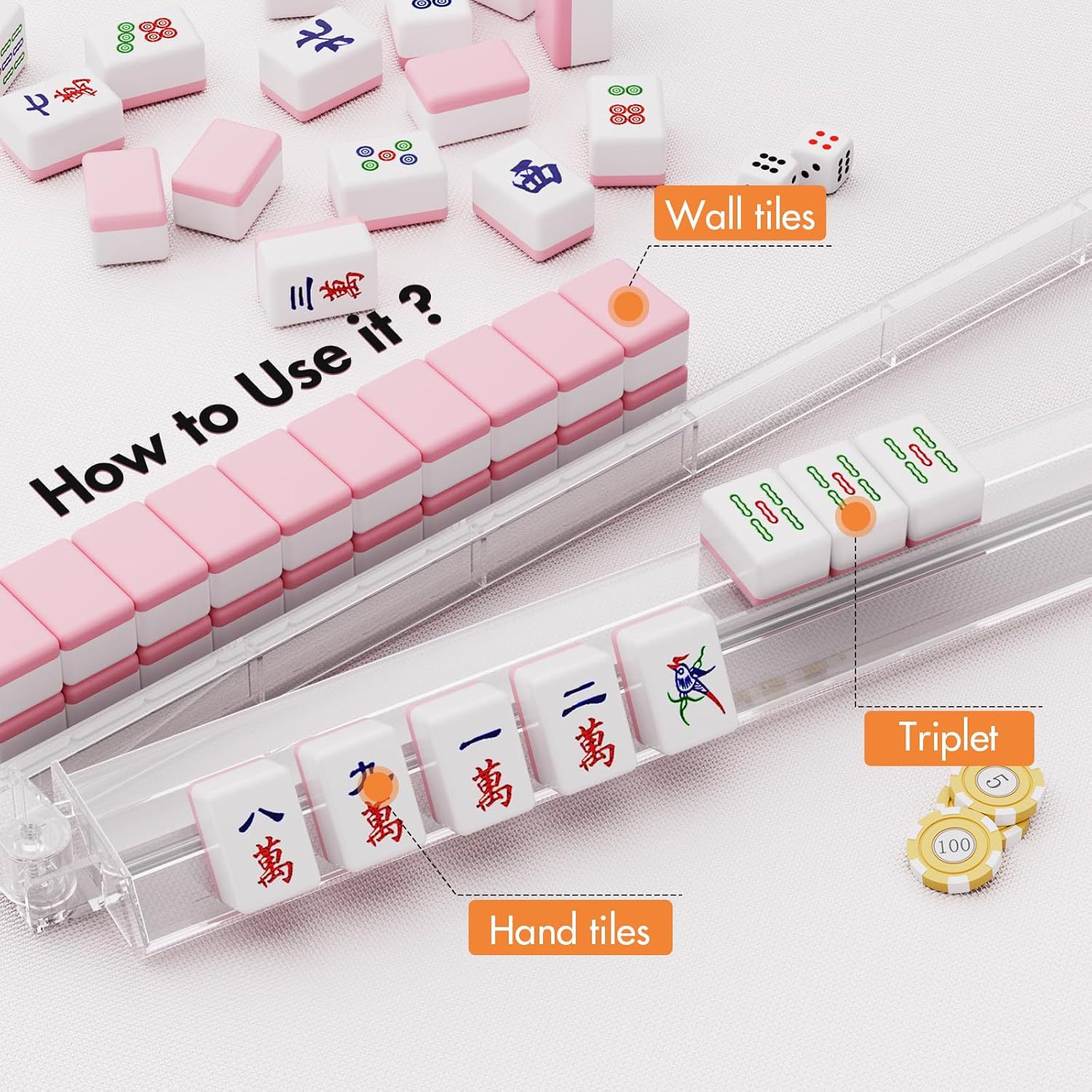 Amazon 47.5cm American Mahjong Rule Multicolor Mahjong Regulador Mahjong Rack Mahjong Entretenimiento Mahjong Empuje