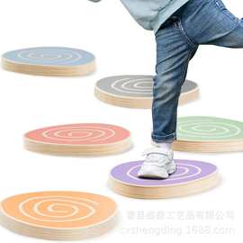 家用儿童玩具平衡木锻炼走路木制踏石板幼儿踏步石圆形室内娱乐