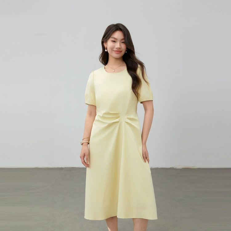 [Французское простое плиссированное платье из лиоцелла для похудения] Тонкая и красивая женская одежда больших размеров для полных мм2025, новый летний стиль