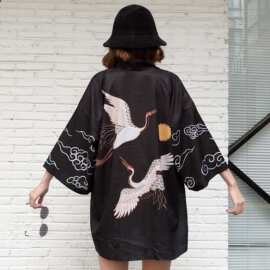 和风原宿街头宽松旅游防晒衣和服男女薄外套家居服