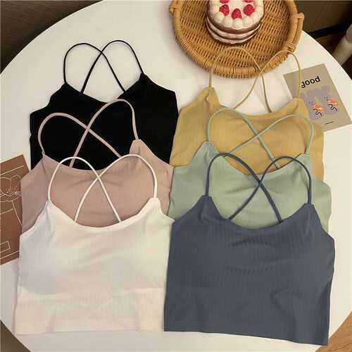 Traceless ice silk cross back strapless bra underwear without steel wire with breast pad to prevent light leakage new style undergarment strapless wrap top for women 